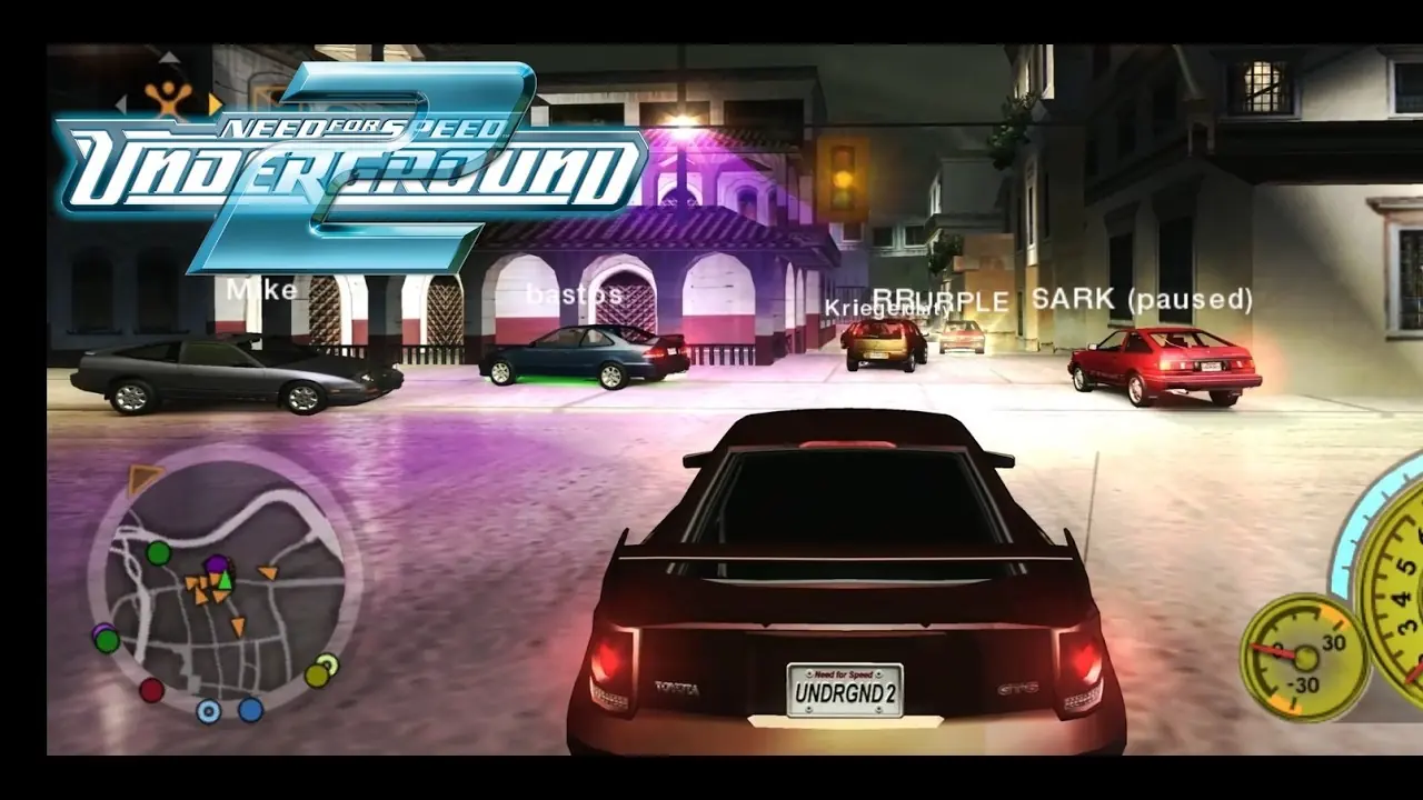 Frame from a free-roam, outrun and online race video